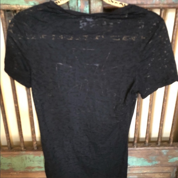 Black burnout t-shirt S with leopard and cross - Picture 4 of 6